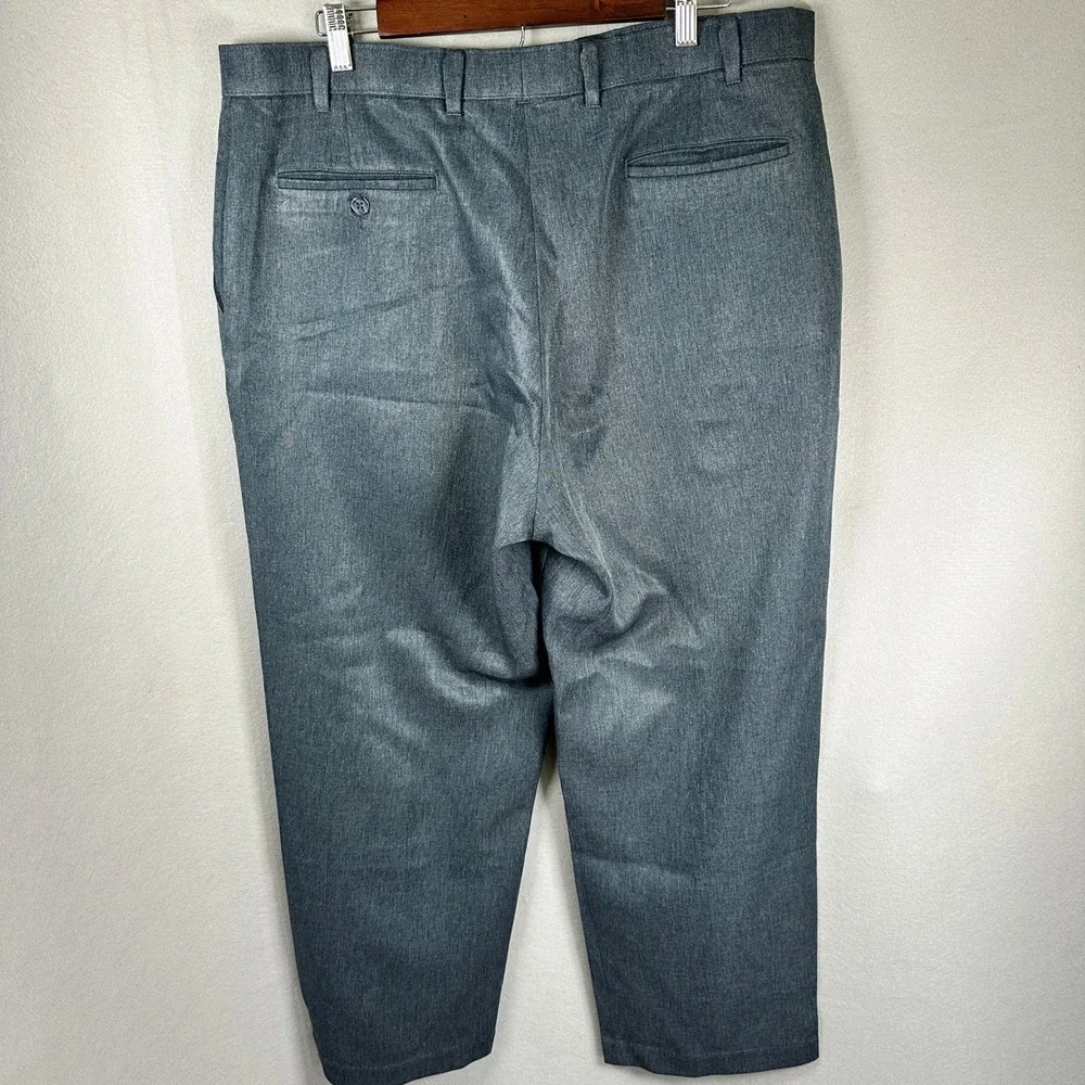 VTG Levi Strauss Action Slacks Trousers Men 40x30 Grey Vintage Polyester 90s EUC